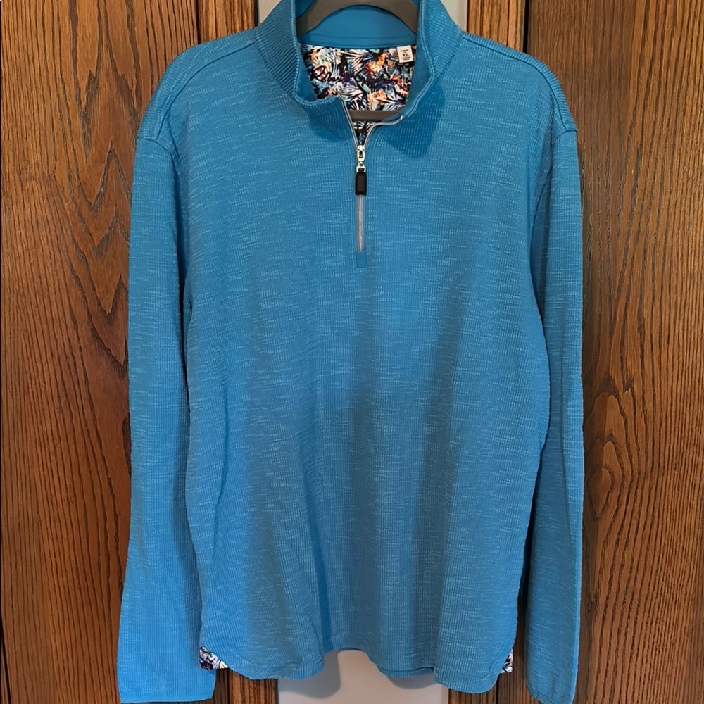 Robert Graham Blue Quarter-Zip Sweatshirt